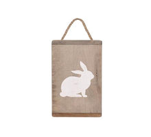 Sign rabbit historic wood 19x29x1.5cm Natural/White