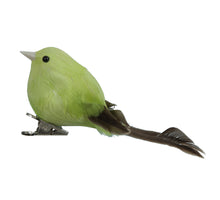 w/b. 8 birds/clip green 10 cm