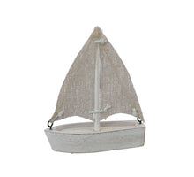 pc. 1 wooden boat white/sand 10x4.5x11.5 cm