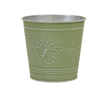 metal basket w/butterflies green Ø 12.5x11.5 cm