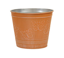 metal basket w/butterflies orange Ø 14x12 cm