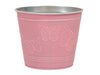 metal basket w/butterflies pink Ø 14x12 cm