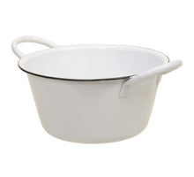 metal bowl w/ears white Ø 19x10 cm