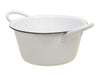 metal bowl with handles white Ø 19x10 cm