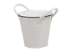 metal basket with handles white Ø 13x12 cm
