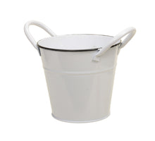metal basket w/ears white Ø 14x13 cm