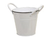 metal basket w/handles white Ø 14x13 cm