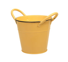 metal basket w/ears yellow Ø 14x13 cm