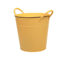metal basket w/ears yellow Ø 20x19 cm
