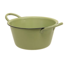 metal bowl w/ears green Ø 19x10 cm