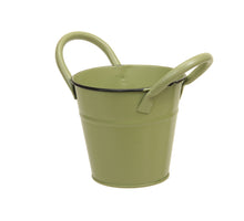 metal basket w/ears green Ø 11x10 cm