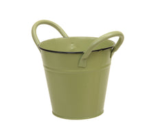 metal basket w/ears green Ø 13x12 cm