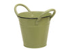 metal basket w/ears green Ø 13x12 cm