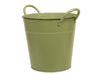 metal basket w/ears green Ø 20x19 cm