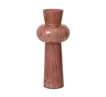 Vaas glas roze/kleur(en) D.12.5cm x H.29.5cm