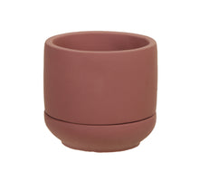 cement flowerpot+saucer d. Pink Ø 10x9 cm