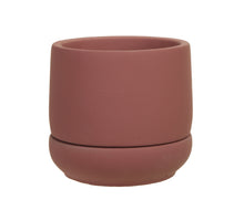 cement flowerpot+saucer d. Pink Ø 12x11.5 cm