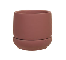 cement flowerpot+saucer d. Pink Ø 13.5x13 cm