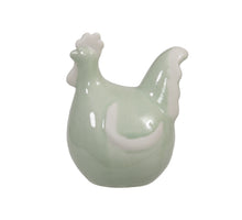 pc. 1 porcelain rooster green 7x11 cm