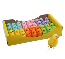 w/b. 36 chenille chickens on wire ass. 4 cm