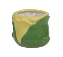 pc. 1 dolomite flowerpot yellow 9x7.5 cm