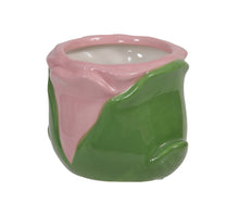 pc. 1 dolomite flowerpot pink 9x7.5 cm