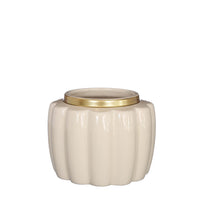 Pouff pot aardewerk Ø12,6 h.9,7 cm crème