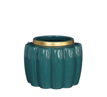 Pouff pot aardewerk Ø12,6 h.9,7 cm petrol