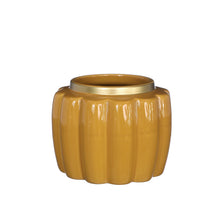 Pouff pot aardewerk Ø12,6 h.9,7 cm mosterd