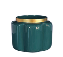 Pouff pot aardewerk Ø15,8 h.12 cm petrol