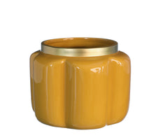 Pouff pot aardewerk Ø15,8 h.12 cm mosterd
