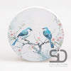 SET/4 COASTER ROUND BIRDS BLUE BLOSSOM 10X10X0.7 CM