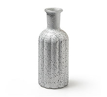 Fles glas 'norinne' L zilver frost h19 d7,5