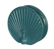 Vaas Peacock aardewerk Ø7 l.19,7 h.18 cm petrol