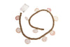 Jute rope with 20 LED lights and 10 shells, 100x1.5cm, warm white