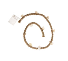 Jute rope with 20 led lights and 10 shells 100x1.2cm bo Warm