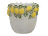 pc. 1 cement flowerpot "lemon" yellow Ø 13.5x12 cm