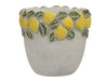 pc. 1 cement flowerpot "lemon" yellow Ø 15x13.5 cm