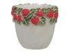 pc. 1 cement flowerpot "strawberry" red Ø 15x13.5 cm