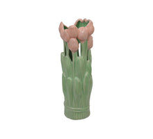 Dolomite tulip vase orange/green Ø 7x21 cm