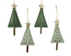 Hanger Tree felt 4 assorted green 2x7x14cm