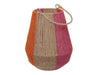 pc. 1 sisal rope lantern/hanging nat./yel./pink Ø 19.5x24.5