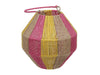 pc. 1 sisal rope lantern/hanging nat./orange/pink Ø 21x21.5