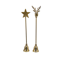 Kaarsendover aluminium 2 assortie goud 5,5x4,5x26cm