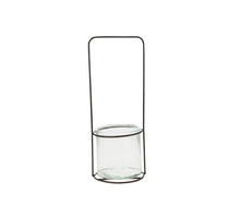 Candle holder metal/glass Ø14x36.5cm Brown