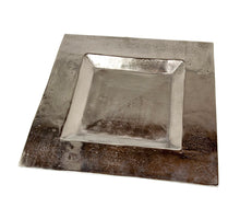 Aluminium schaal vierkant 44x44x3cm Zilver