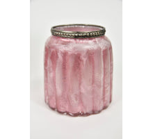Tealight Holder Esaro Glass D10 H11cm Pink