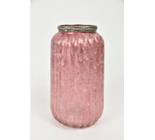 Tealight Holder Esaro Glass D11 H20cm Pink