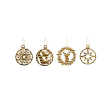 Hanger Christmas Round 4 assorted 12x10cm Gold