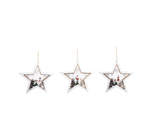 Wood Star Hanger 3ass. 20cm White